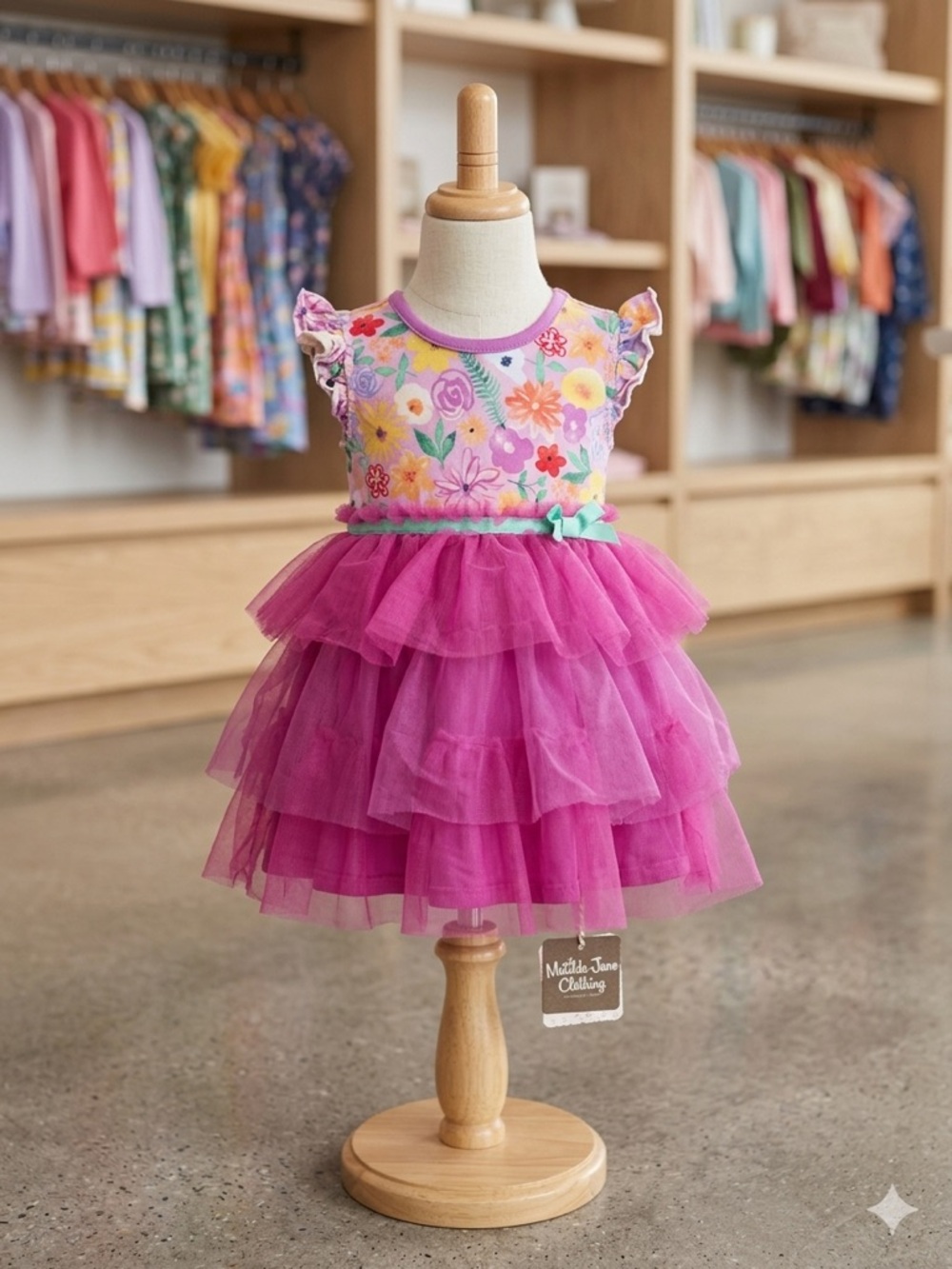 Matilda Jane Pink Floral Tulle Party Dress
